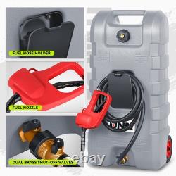 58L Portable Fuel Tank Container with Wheels for Gasoline Diesel Light Oil Grey