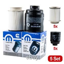 5x Cummins Oil Fuel Filter Kit For 2013-18 Ram 2500 3500 4500 Models 6.7 Diesel