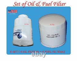 6 Set of Engine Oil Filter & Fuel Filter Fits Chevrolet GMC Isuzu 5.2L Diesel