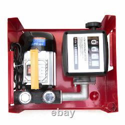 60 l/min Electric Oil Fuel Diesel Gas Transfer Pump with Meter 2/4m Hoses + Nozzle