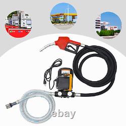 60L/Min Electric Fuel Transfer Pump with Nozzle for Oil Fuel Diesel 550W