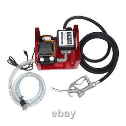60L/Min Electric Oil Fuel Diesel Transfer Pump with 2/4m Hoses & Manual Nozzle