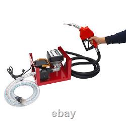 60L/min Electric Oil Fuel Diesel Gas Transfer Pump with Meter Hoses & Nozzle 550W