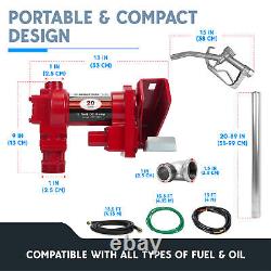 BILTEK 20 GPM 12V Fuel Transfer Pump for Diesel, Gasoline, Kerosene, & Oil