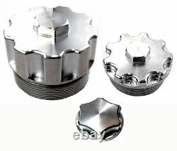 Billet Aluminum Oil Filter, Fuel Filter and Oil Filler Cap Set for 2003-2007 For