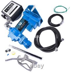 Blue Diesel Gasoline Fuel Transfer Pump 20GPM 12V with Oil Meter Anti-Explosive