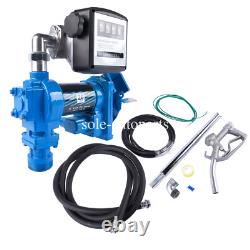 Blue Diesel Gasoline Fuel Transfer Pump 20GPM 12V with Oil Meter Anti-Explosive