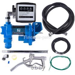 Blue Fuel Transfer Pump 20GPM 12V for Transfer of Gasoline Diesel with Oil Meter