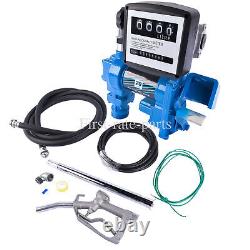 Blue Fuel Transfer Pump 20GPM 12V for Transfer of Gasoline Diesel with Oil Meter