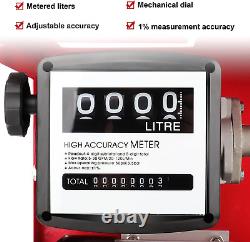 Commercial 12V 155W Electric Fuel Transfer Pump Diesel Oil Meter With Hose Nozzle