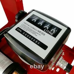 Commercial 12V DC 155W Electric Fuel Transfer Pump Diesel Oil Meter +Hose Nozzle