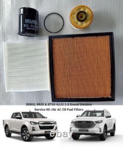 DMAX, MUX, BT50 4JJ3 3.0 Diesel Genuine Service Kit /Air AC Oil Fuel Filters