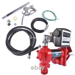 Diesel Gasoline Fuel Transfer Pump 20GPM 12V withOil Meter for Gas Diesel Kerosene