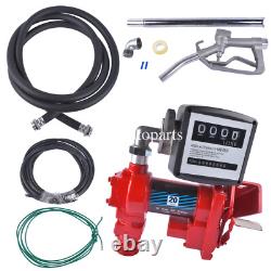 Diesel Gasoline Fuel Transfer Pump 20GPM 12V withOil Meter for Gas Diesel Kerosene