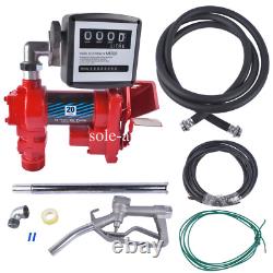 Diesel Gasoline Fuel Transfer Pump 20GPM 12V withOil Meter for Gas Diesel Kerosene