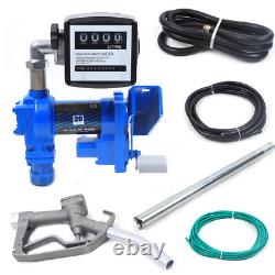 Diesel Gasoline Fuel Transfer Pump Anti-Explosive with Oil Meter 20 GPM 12V DC