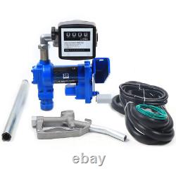 Diesel Gasoline Fuel Transfer Pump Anti-Explosive with Oil Meter 20 GPM 12V DC