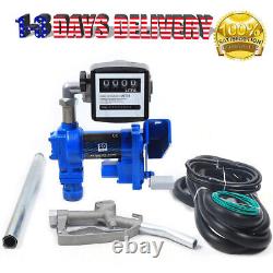 Diesel Gasoline Fuel Transfer Pump Anti-Explosive with Oil Meter 20 GPM 12V DC