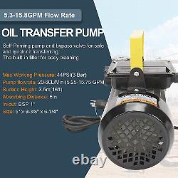 Diesel Oil Fuel Transfer 110V AC 16GPM Pump Kit Electric Self-Priming with Nozzle