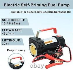 Diesel Oil Fuel Transfer Pump Kit 12V DC 11GPM Electric Self-Priming Fuel Pum