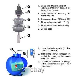 Digital Water Fuel Oil Diesel Tank Level Gauge Monitor Meter Tank Up To 4m Deep