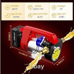 Electric Cordless Diesel Transfer Pump Kerosene Oil Change Self-Priming 12GPM