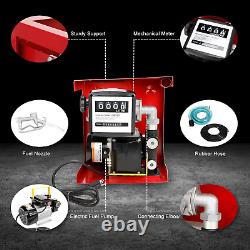 Electric Diesel Oil Fuel Transfer Pump Self Priming Display Meter with 13' Ft Ho