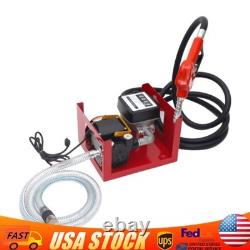 Electric Diesel Oil Fuel Transfer Pump With Flow Meter Hose & Nozzle 110v 2800rpm
