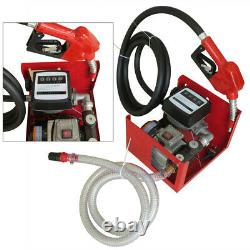 Electric Fuel Transfer Pump Diesel Oil Commercial Auto with Hoses & Fuel Nozzle