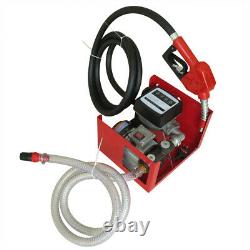 Electric Fuel Transfer Pump Diesel Oil Commercial Auto with Hoses & Fuel Nozzle