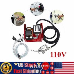 Electric Fuel Transfer Pump Self-priming Oil Diesel Pump 110V + Hoses + Nozzle