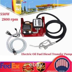 Electric Fuel Transfer Pump Self-priming Oil Diesel Pump 110V + Hoses + Nozzle