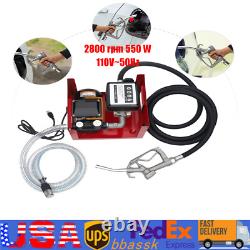Electric Fuel Transfer Pump Self-priming Oil Diesel Pump 110V + Hoses + Nozzle