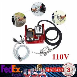 Electric Fuel Transfer Pump Self-priming Oil Diesel Pump 110V + Hoses + Nozzle