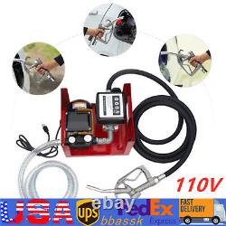 Electric Fuel Transfer Pump Self-priming Oil Diesel Pump 110V & Hoses & Nozzle