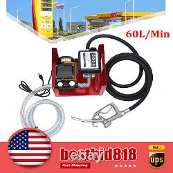 Electric Fuel Transfer Pump Self-priming Oil Diesel Pump & Nozzle 60L/Min 110V