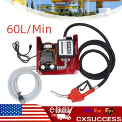 Electric Oil Fuel Diesel Transfer Filling Pump with Nozzle Meter & Hoses 60L/Min
