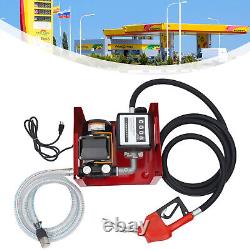 Electric Oil Fuel Diesel Transfer Pump 60 l/min Hoses & Nozzle with Meter 2/4m