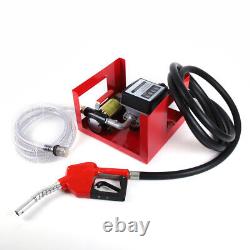 Electric Oil Fuel Diesel Transfer Pump WithMeter Hose Manual Nozzle 0-45L/min