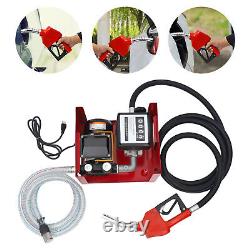 Electric Oil Fuel Diesel Transfer Pump with Meter 2/4m Hoses & Nozzle 60 l/min