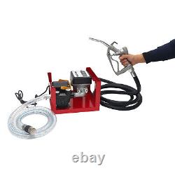 Electric Oil Fuel Diesel Transfer Pump withMeter Hose + Manual Nozzle 60 l/min USA