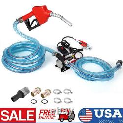 Electric Oil Transfer Pump, 12V 8GPM Fuel Pump Diesel Gasoline with Nozzle Hoses