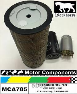 FILTER KIT AIR FUEL OIL for FORD F250 6C 4.2L TURBO DIESEL 7/0103