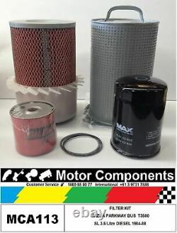 FILTER KIT Oil Air Fuel MAZDA PARKWAY BUS T3500 1984 1988 SL 3.5 Litre DIESEL