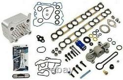 FITS 03-10 Ford 6.0L V8 Diesel Upgrade Kit & Oil Cooler + Regulator Blue Spring