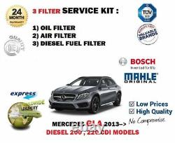 For Mercedes Gla200 Gla220 CDI Diesel 2013- Oil Air Fuel 3 Filter Service Kit