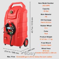 Fuel Caddy 32 Gallon Portable Diesel Tank On-Wheels Automatic 12V DC Pump