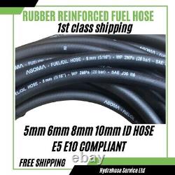 Fuel Hose Rubber Reinforced 5mm 6mm 8mm 10mm ID Petrol Diesel Oil Fuel Pipe E10