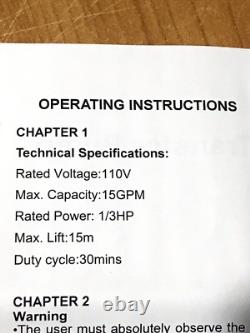 Fuel Transfer 110V AC 15GPM Trupow Electric Self-priming Diesel Kerosene Oil