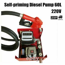 Fuel Transfer Pump Station 220V 60L/Min Diesel Fuel Oil Pump Dispenser 550W EU